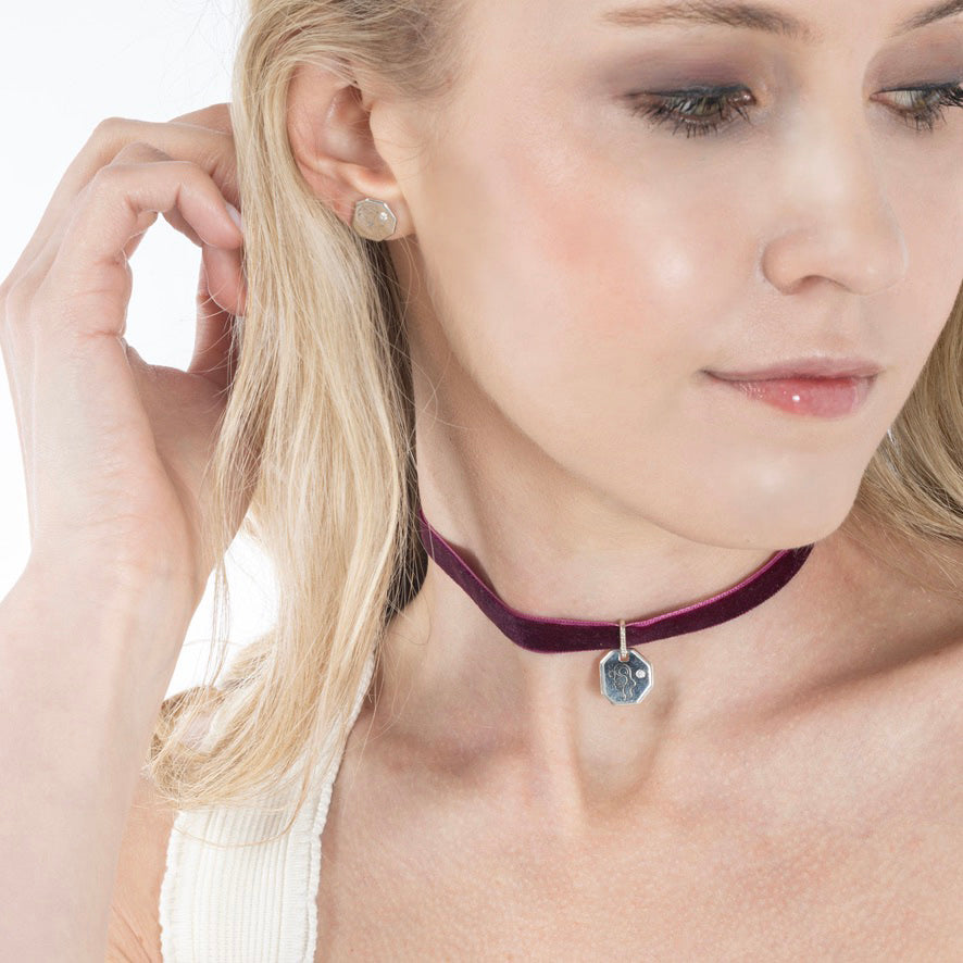 Ariana Velvet Choker Mulberry