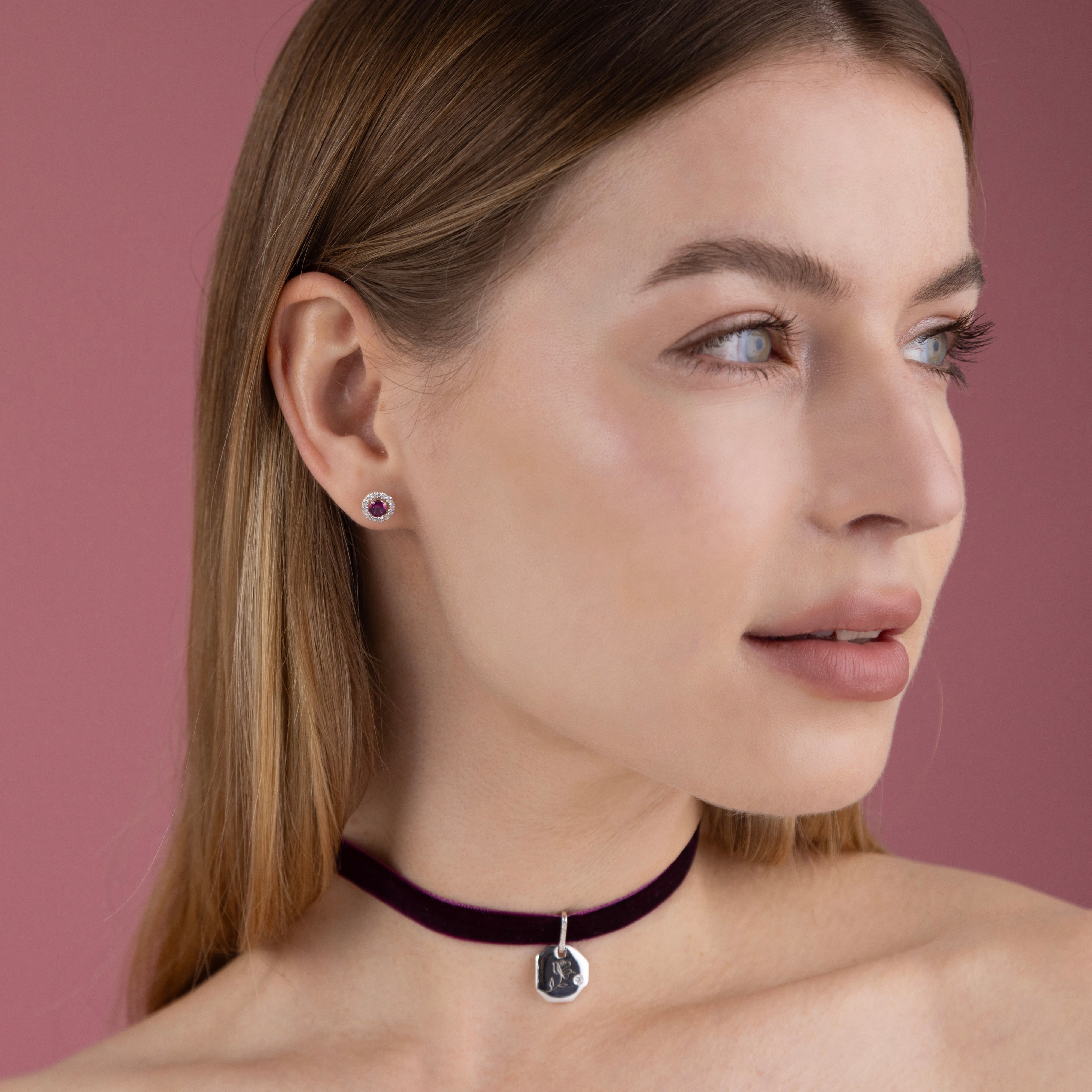 Ariana Velvet Choker Mulberry