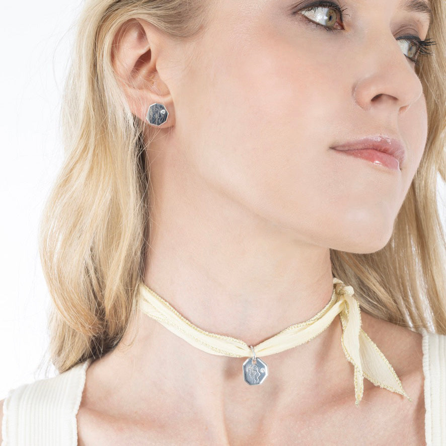 Athena Silk Ribbon Choker Beige