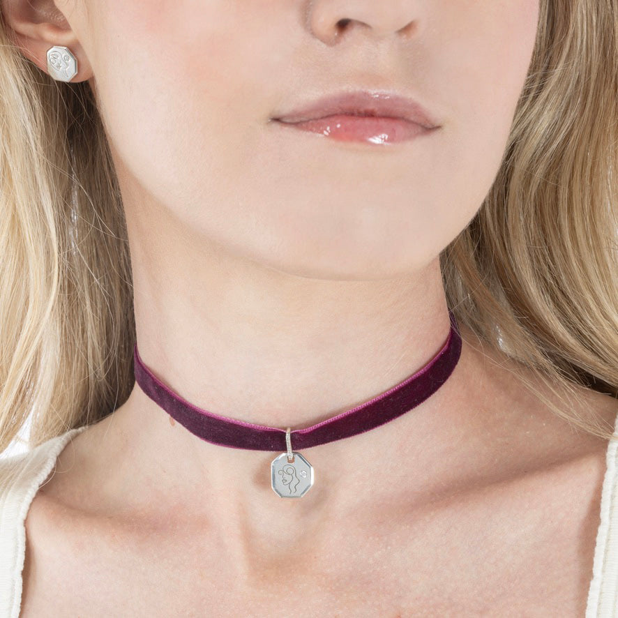Ariana Velvet Choker Mulberry